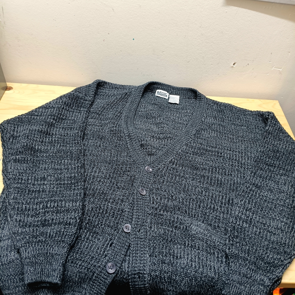Vintage Grey Mens Cardigan